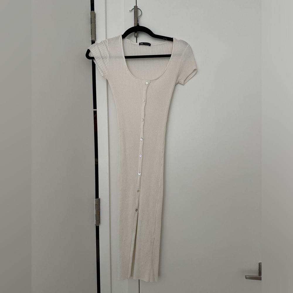Zara white knit dress